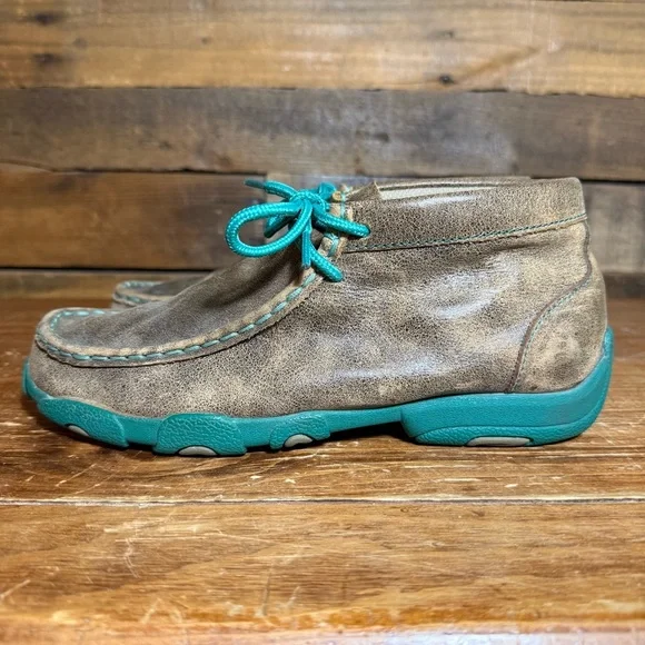 TWISTED X KID'S CHUKKA DRIVING MOCS Size 4 Youth BOYS/GIRLS Brown Style: YDM0017 - Picture 4 of 10